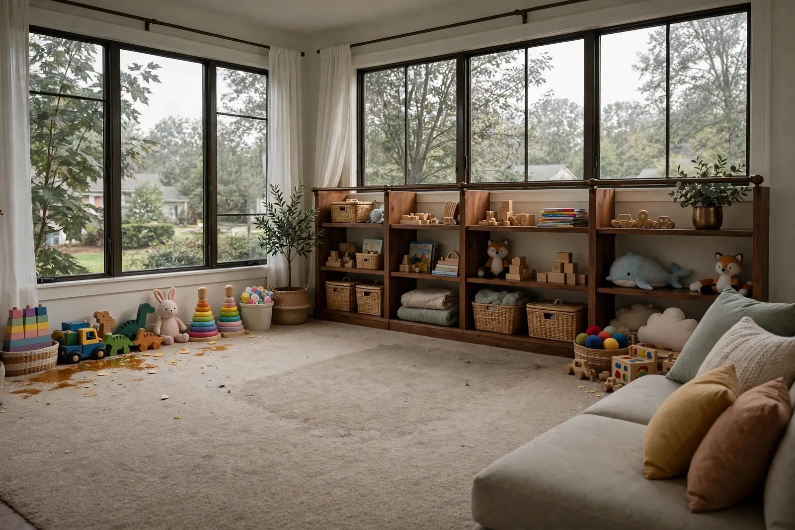 Before photo, Family Room and Playroom Carpet Cleaning in Smallwood Village, by Waldorf Carpet Cleaning and Upholstery Company